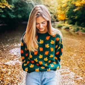 Kiel James Patrick The Big Cozy Fall Leaf Sweater